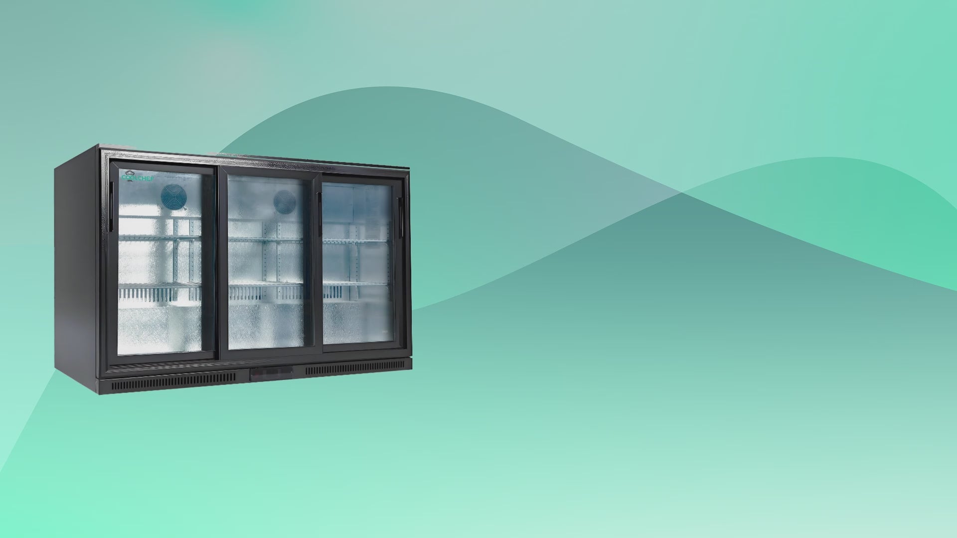 Load video: 12.2 Cu Ft Commercial Back Bar Cooler Triple Glass Door 33-41F