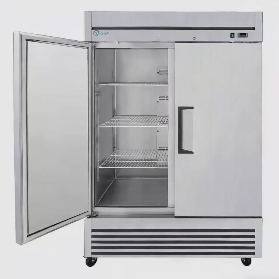 Load video: 49 Cu Ft 2 Door Commercial Reach In Freezer ETL