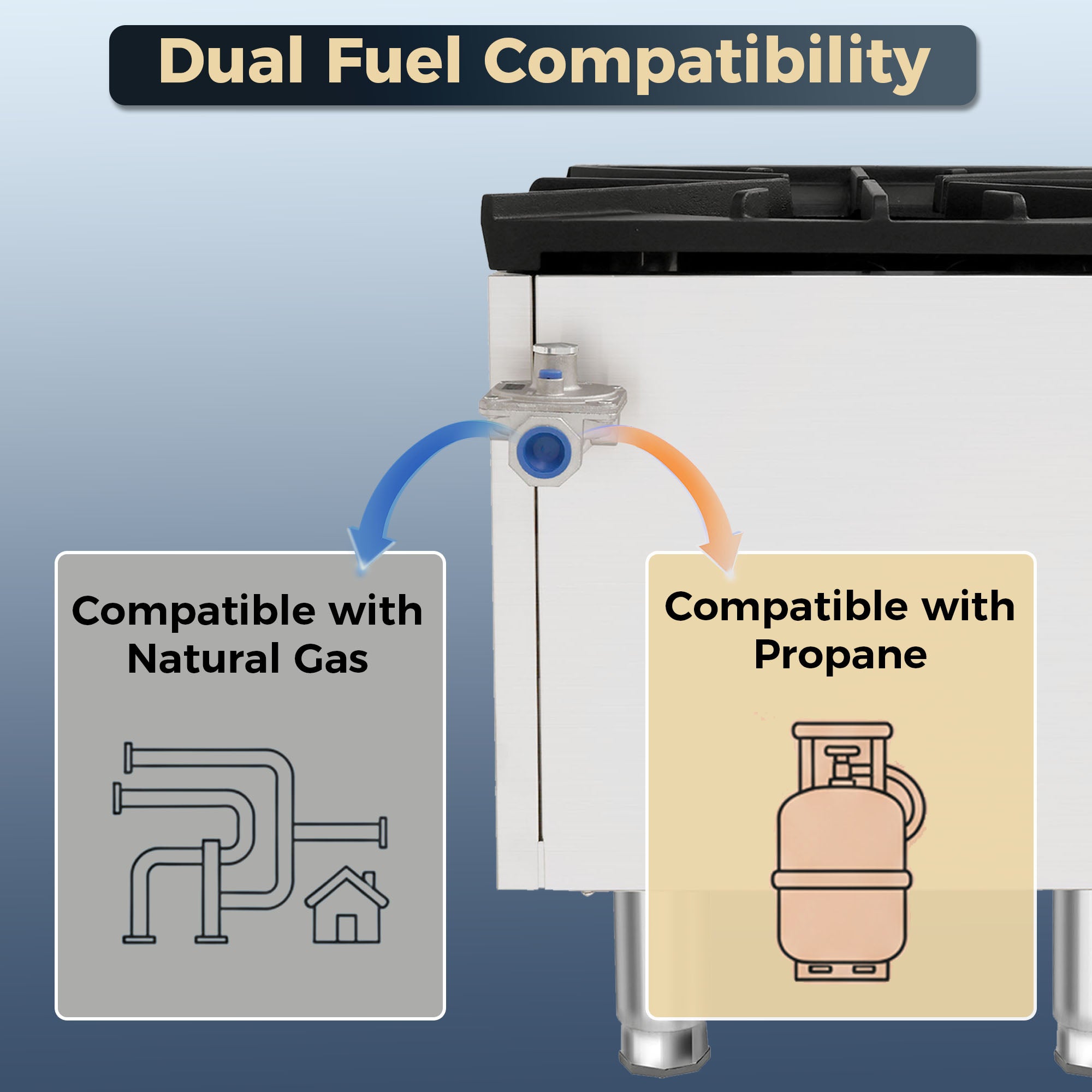 18" 1 Burner Commercial Countertop Gas Stove Pot Range 80,000 BTU