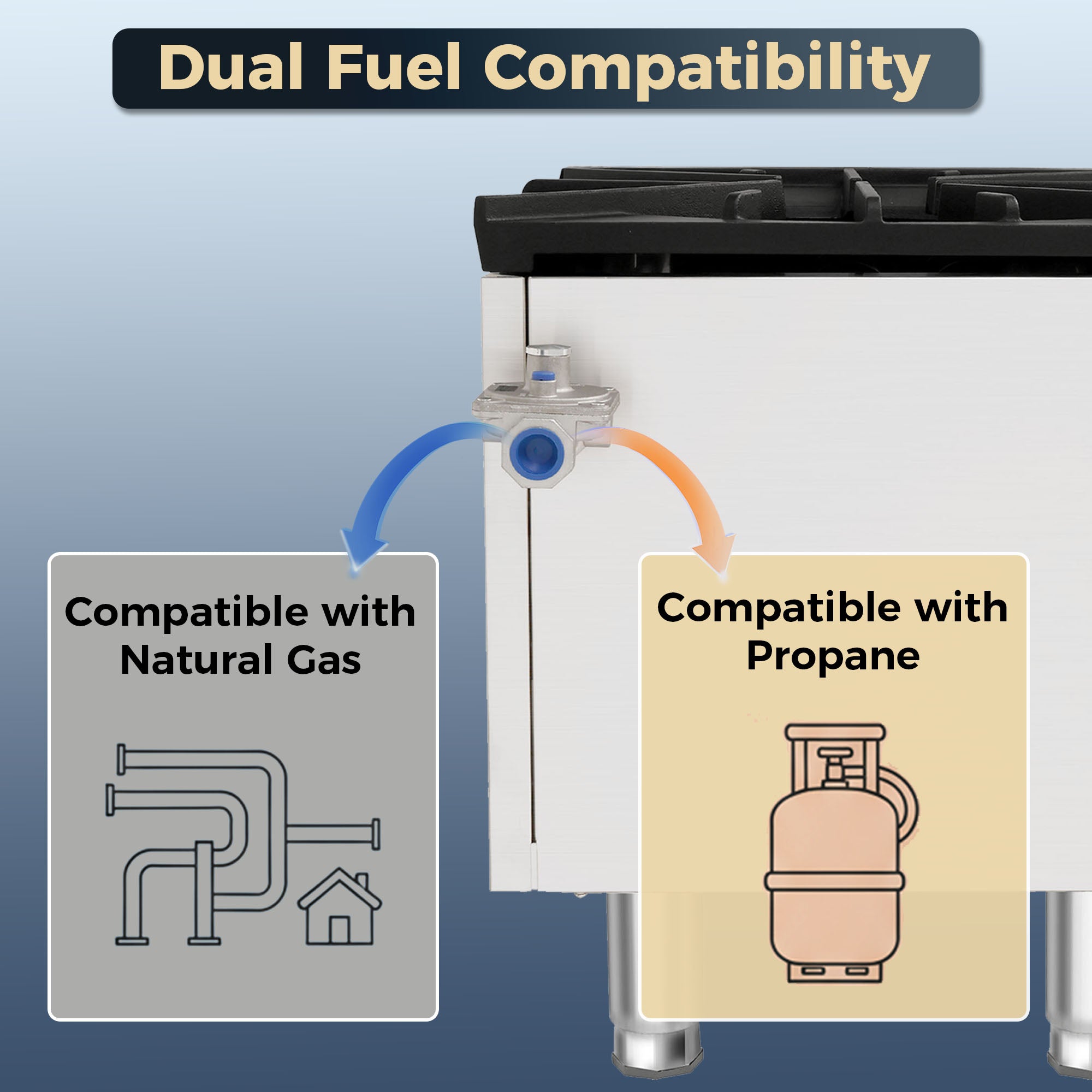 160,000 BTU Commercial Gas Stock Pot Range 2 Burner NG LP