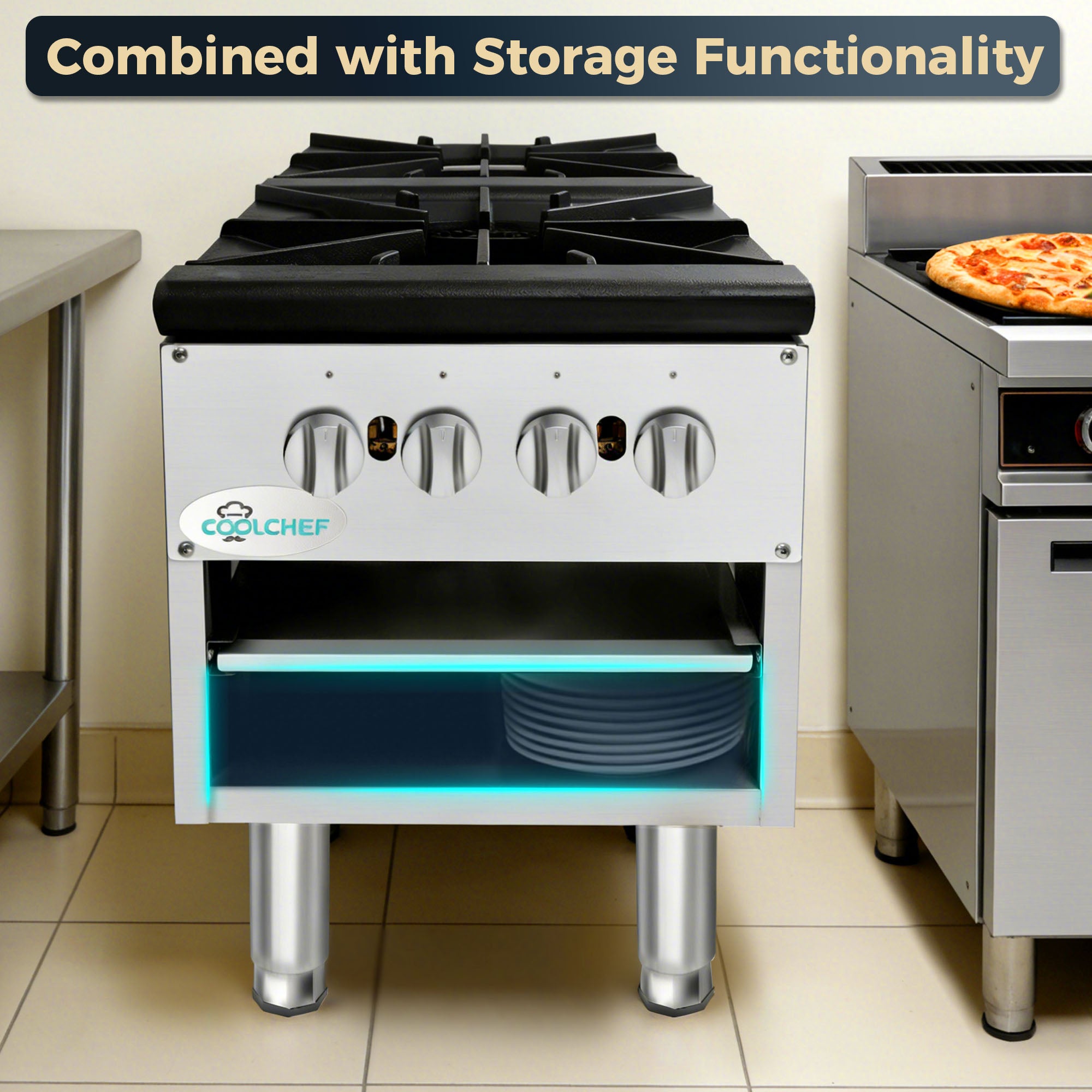 160,000 BTU Commercial Gas Stock Pot Range 2 Burner NG LP