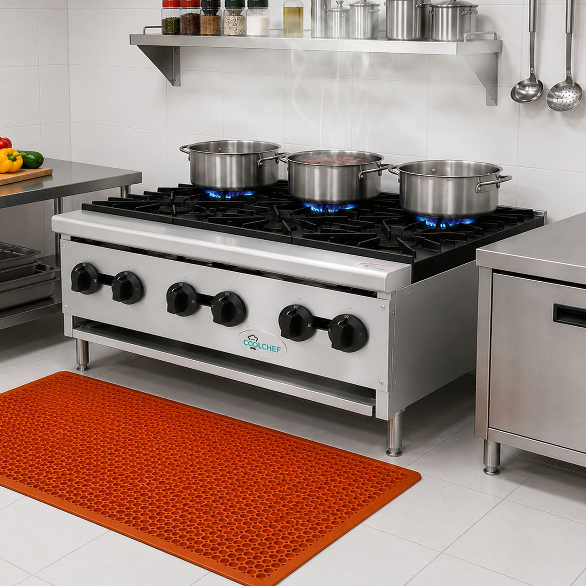 150,000 BTU Commercial Gas Hot Plate 6 Burner NG LP