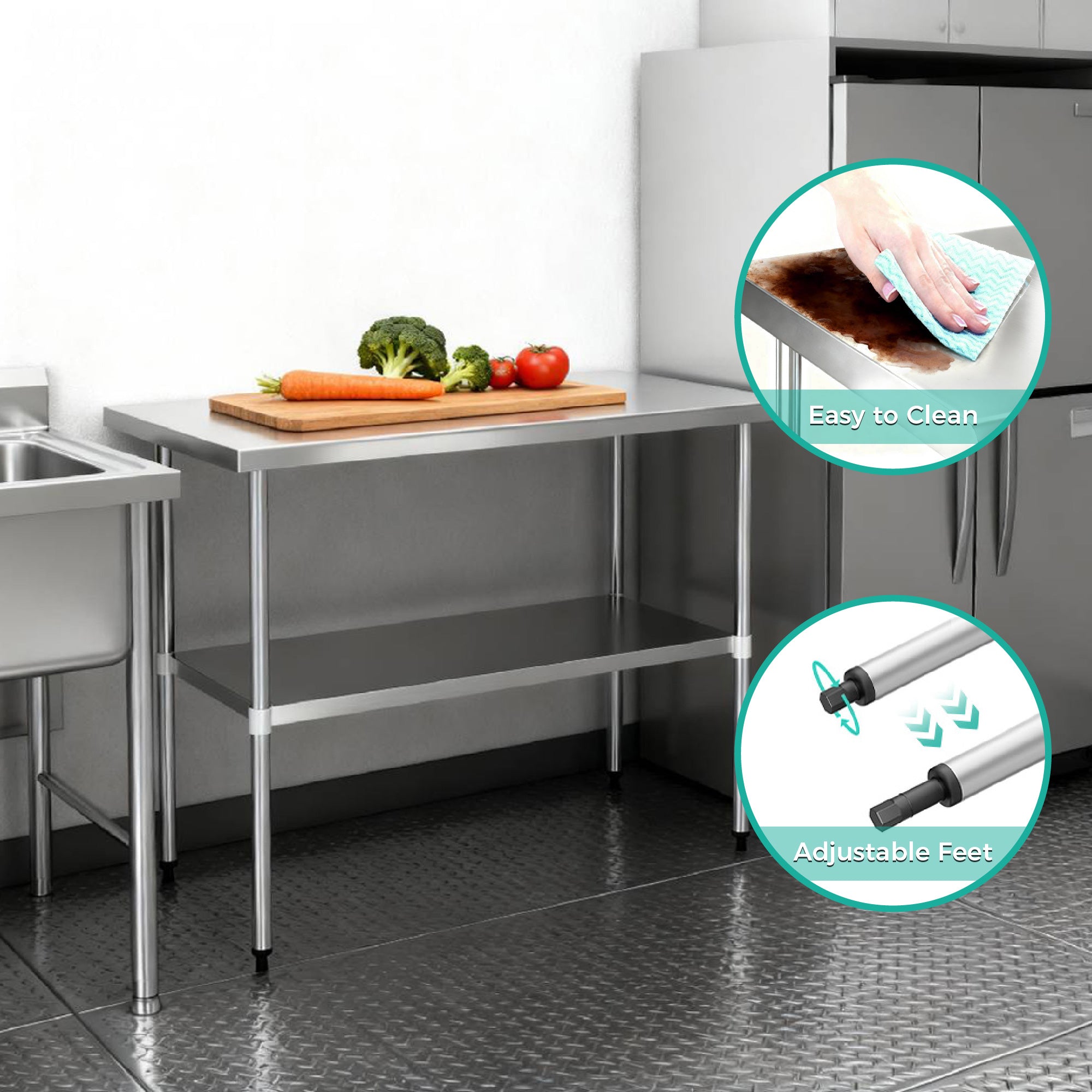 30" x 72" 30-Gauge Stainless Steel Commercial Work Table