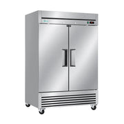 54" 2 Solid Doors Commercial Reach In  Stainless Steel Refrigerator ETL