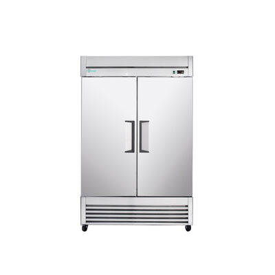 54" 2 Solid Doors Commercial Reach In  Stainless Steel Refrigerator ETL